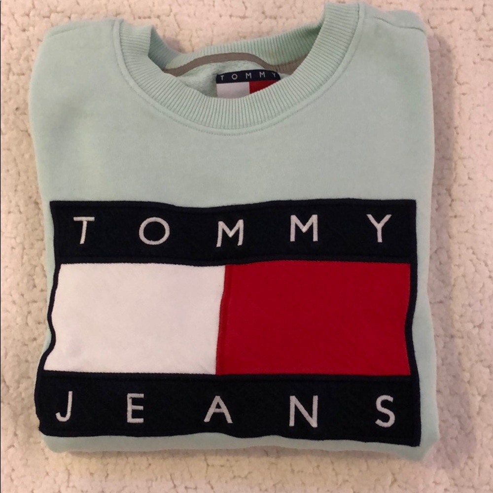 Tommy jeans teal sweatshirt